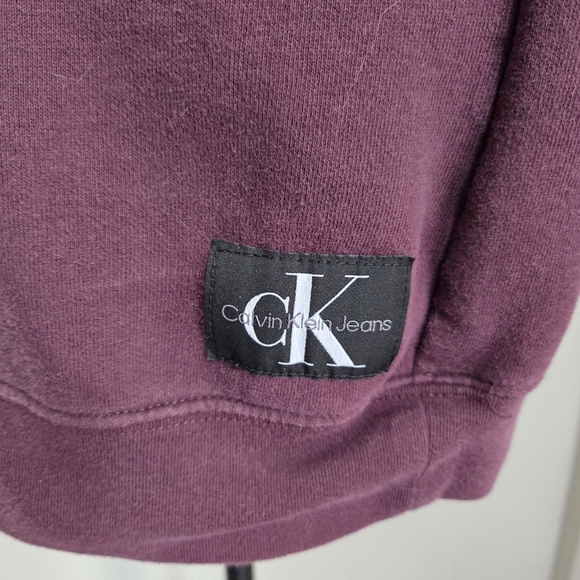 Calvin Klein Sequin Monogrammed burgandy Hoodie Size MED - Picture 4 of 6